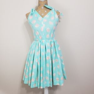 Vintage Dress Handmade Sewn Strawberry Pattern